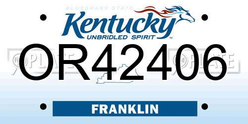 OR42406 Kentucky License Plate