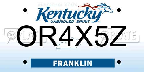 OR4X5Z Kentucky License Plate