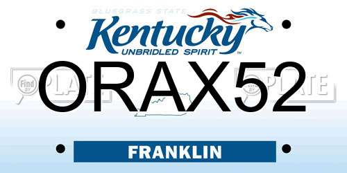 ORAX52 Kentucky License Plate