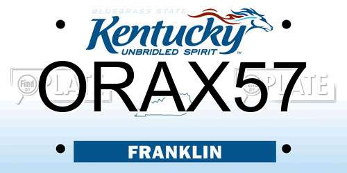 ORAX57 Kentucky License Plate