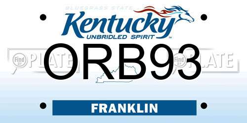 ORB93 Kentucky License Plate