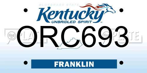 ORC693 Kentucky License Plate