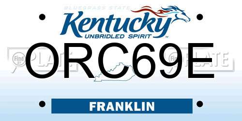 ORC69E Kentucky License Plate