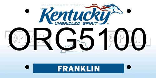 ORG5100 Kentucky License Plate