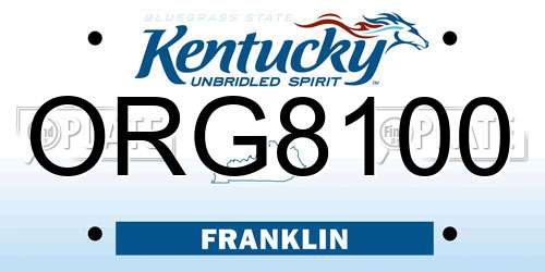 ORG8100 Kentucky License Plate