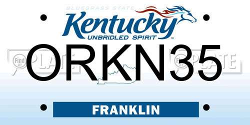 ORKN35 Kentucky License Plate