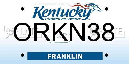ORKN38 Kentucky License Plate