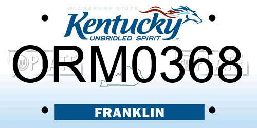 ORM0368 Kentucky License Plate