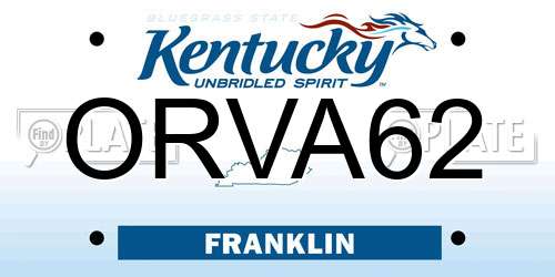 ORVA62 Kentucky License Plate