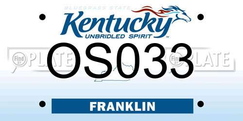 OS033 Kentucky License Plate