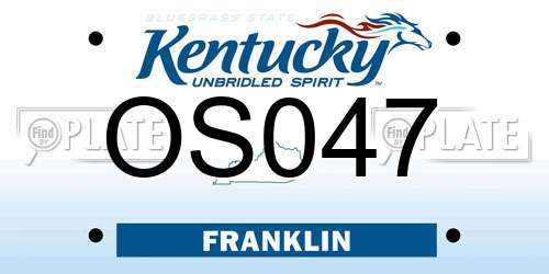 OS047 Kentucky License Plate