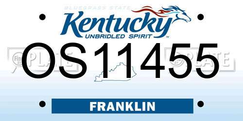OS11455 Kentucky License Plate