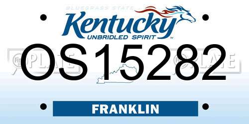 OS15282 Kentucky License Plate