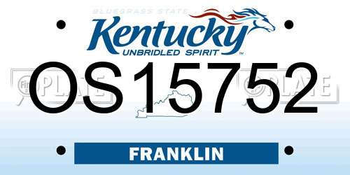 OS15752 Kentucky License Plate