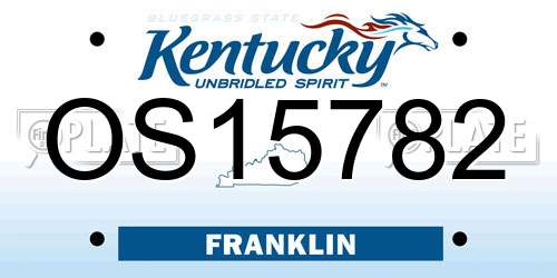 OS15782 Kentucky License Plate