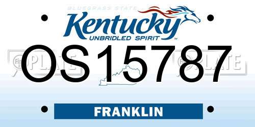OS15787 Kentucky License Plate