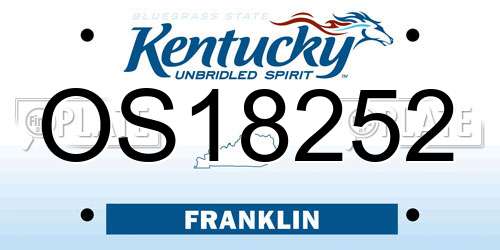 OS18252 Kentucky License Plate