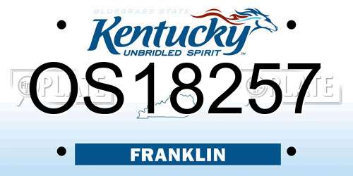 OS18257 Kentucky License Plate