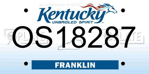 OS18287 Kentucky License Plate