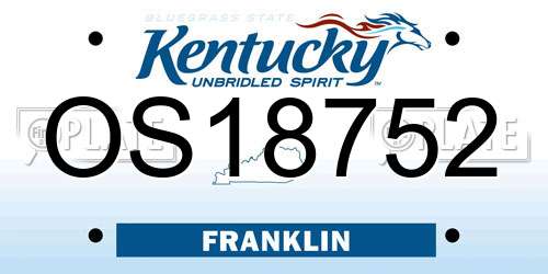OS18752 Kentucky License Plate