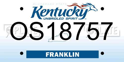 OS18757 Kentucky License Plate
