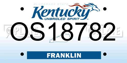 OS18782 Kentucky License Plate