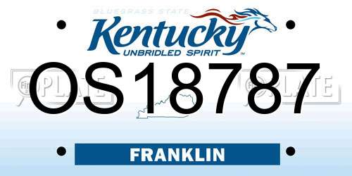 OS18787 Kentucky License Plate