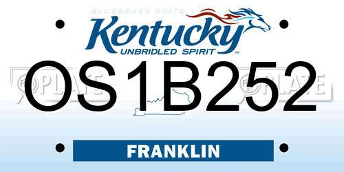 OS1B252 Kentucky License Plate