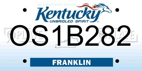 OS1B282 Kentucky License Plate
