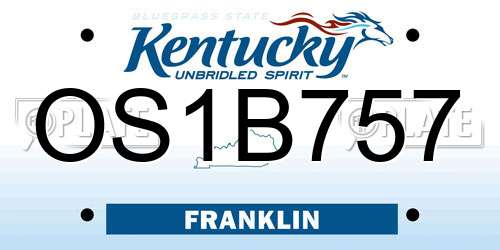 OS1B757 Kentucky License Plate