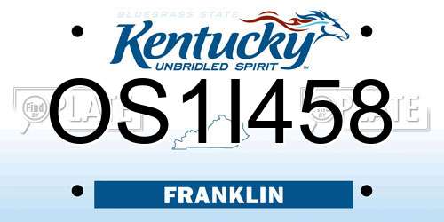 OS1I458 Kentucky License Plate