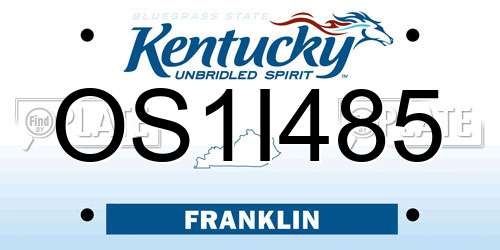 OS1I485 Kentucky License Plate
