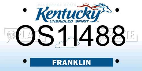 OS1I488 Kentucky License Plate