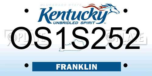 OS1S252 Kentucky License Plate