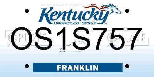 OS1S757 Kentucky License Plate
