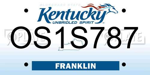 OS1S787 Kentucky License Plate