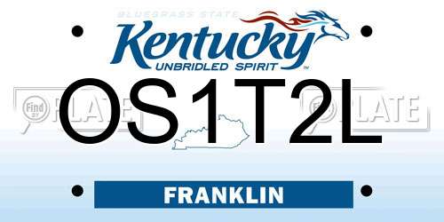 OS1T2L Kentucky License Plate