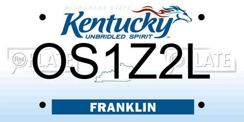 OS1Z2L Kentucky License Plate