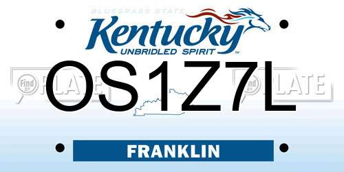 OS1Z7L Kentucky License Plate