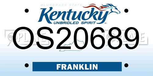 OS20689 Kentucky License Plate