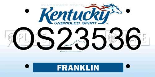 OS23536 Kentucky License Plate