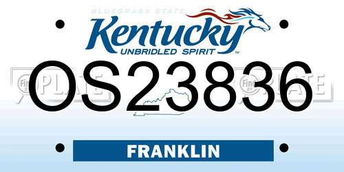 OS23836 Kentucky License Plate