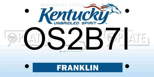 OS2B7I Kentucky License Plate