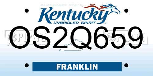 OS2Q659 Kentucky License Plate