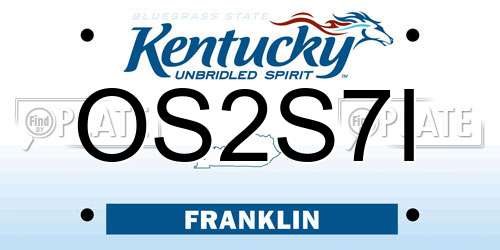 OS2S7I Kentucky License Plate