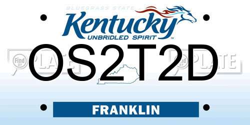 OS2T2D Kentucky License Plate