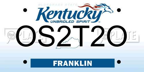 OS2T2O Kentucky License Plate
