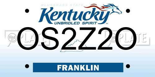 OS2Z2O Kentucky License Plate