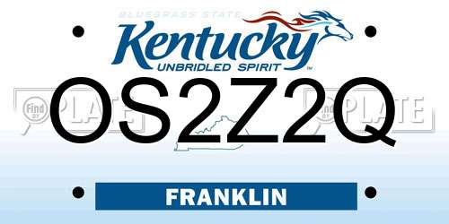 OS2Z2Q Kentucky License Plate