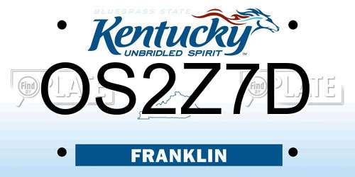 OS2Z7D Kentucky License Plate